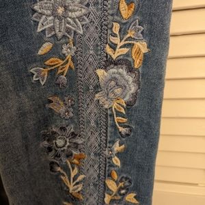 Driftwood embroidered denim joggers